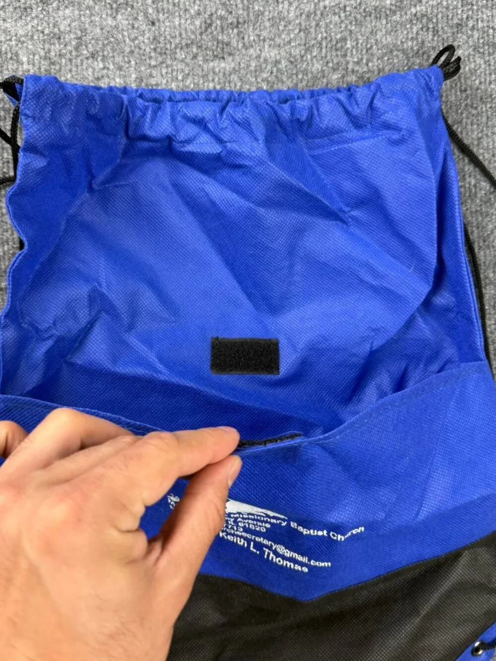 Mount Olive Missionary Baptist Church Drawstring Backpack BlueBlack The Mountain